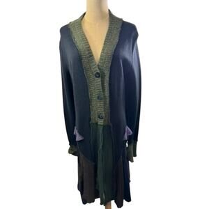 NO TAG- Wool Blend Mixed Materials Sweater Tulip Hem PLZ READ,FINAL SALE! Goth